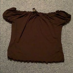 Off the shoulder black cropped top